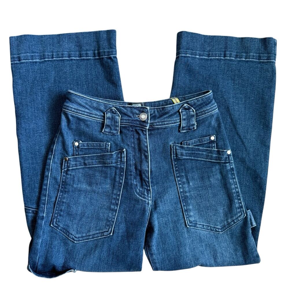 Anthropologie Maeve Carpenter High-Rise Crop Jeans Denim Dark Size 25 - Picture 7 of 11